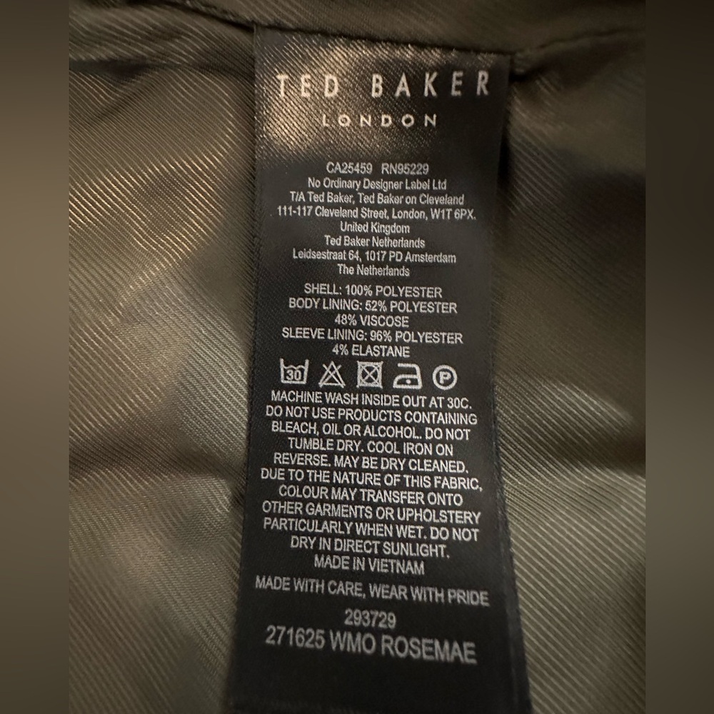 Ted Baker NWT Khaki Padded Midi Wrap Coat - Picture 6 of 14